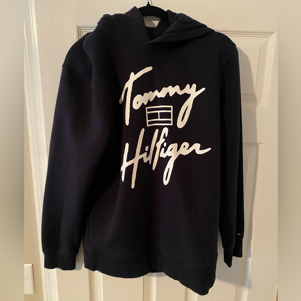 Tommy Hilfiger Large Navy Hoodie - Picture 2 of 4
